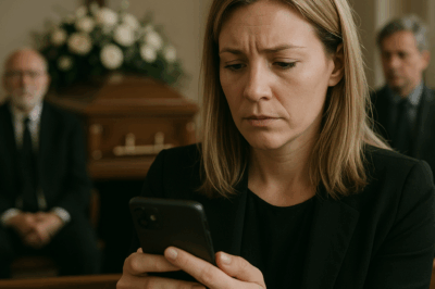 Durante el funeral de mi esposo, mi celular vibró: el mensaje que recibí cambió TODO en un segundo… “Estoy vivo, no confíes en nadie”.