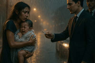 Un multimillonario, de camino al aeropuerto bajo un aguacero, se cruza con una mujer indigente abrazando a su bebé empapado… y, sin pensarlo dos veces, ¡le entrega las llaves de su propia mansión! Pero cuando vuelve del viaje y abre la puerta de su casa, lo que ve lo deja sin aliento… ¡no puede creerlo!