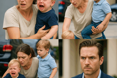 UNA MADRE HUMILDE CALMA A UN NIÑO QUE LLORA MIENTRAS CARGA A SU PROPIO HIJO — SIN SABER QUE EL PADRE MILLONARIO DEL PEQUEÑO LA ESTABA MIRANDO.