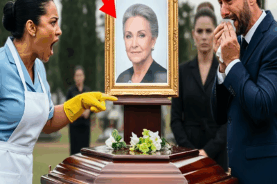 “¡SU MADRE ta ESTÁ VIVA, ESE ATAÚD ES FALSO!” — GRITÓ LA LIMPIADORA AL HIJO MILLONARIO