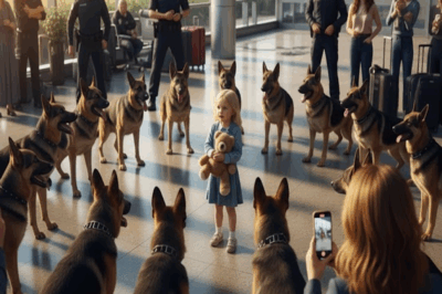 14 perros policía rodean a una niña en el aeropuerto — ¡Lo que pasó sorprendió a todos!