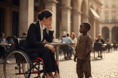 El niño negro pobre le preguntó a la millonaria paralizada: “¿Puedo curarla a cambio de esa comida sobrante?” Ella sonrió – y entonces todo cambió…