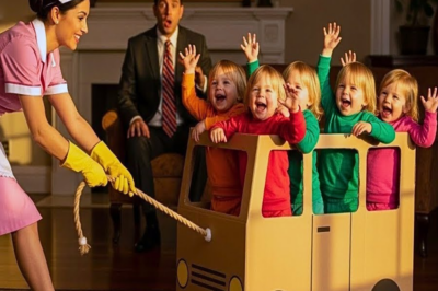 MILLONARIO NUNCA PENSÓ VER A SUS 5 HIJOS SIN LLORAR… HASTA HALLARLOS EN UNA CAJA CON LA NUEVA NIÑERA