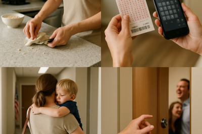 Gané 50 millones de dólares en la lotería y llevé a mi hijo a la empresa de mi marido para darle la buena noticia. Al llegar, oí sonidos alegres desde dentro. Tomé una decisión.