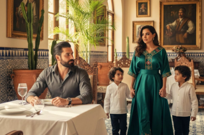 Una madre millonaria que llevó a sus hijos gemelos a cenar