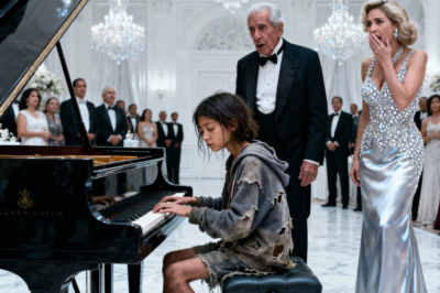 La sacaban del lugar por su apariencia. Flaca, con ropa gastada, sin hogar. Al ver el piano, alzó la voz con desesperación: «¿Puedo tocar a cambio de comida?». El gran Lawrence Carter detuvo a los guardias con una sola frase: «Déjenla tocar». Nadie esperaba lo que sucedió después. El silencio fue total.