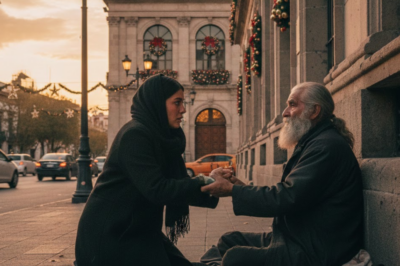 Tras la muerte de mi marido, conseguí un nuevo trabajo y todos los días le dejaba dinero a un anciano sin hogar que estaba sentado fuera de la biblioteca. Un día, al inclinarme como siempre, de repente me tomó la mano y me dijo: «Has sido demasiado amable. No vayas a casa esta noche. Quédate en un hotel. Mañana te enseñaré algo».